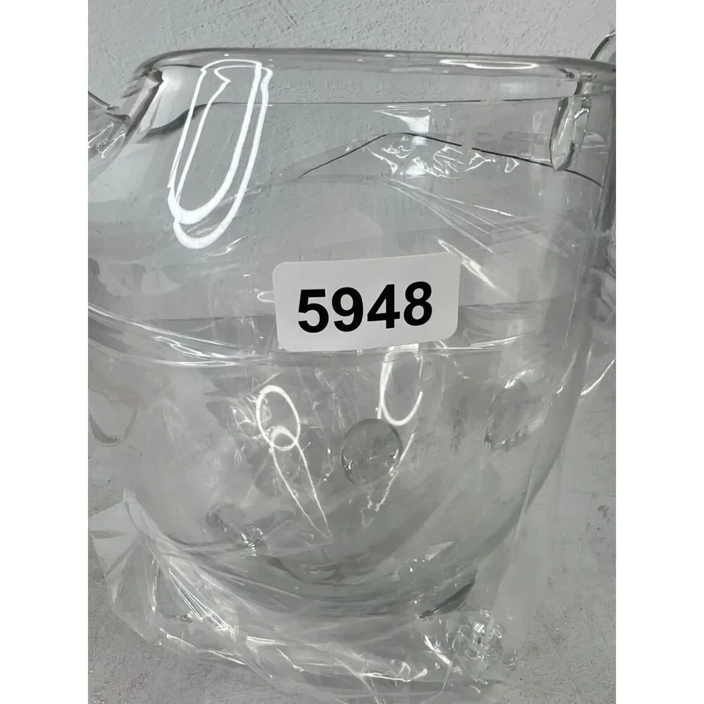 Vintage Blown Clear Glass Pitcher With‎ Three Legs & Handle Unique MCM Diffrent